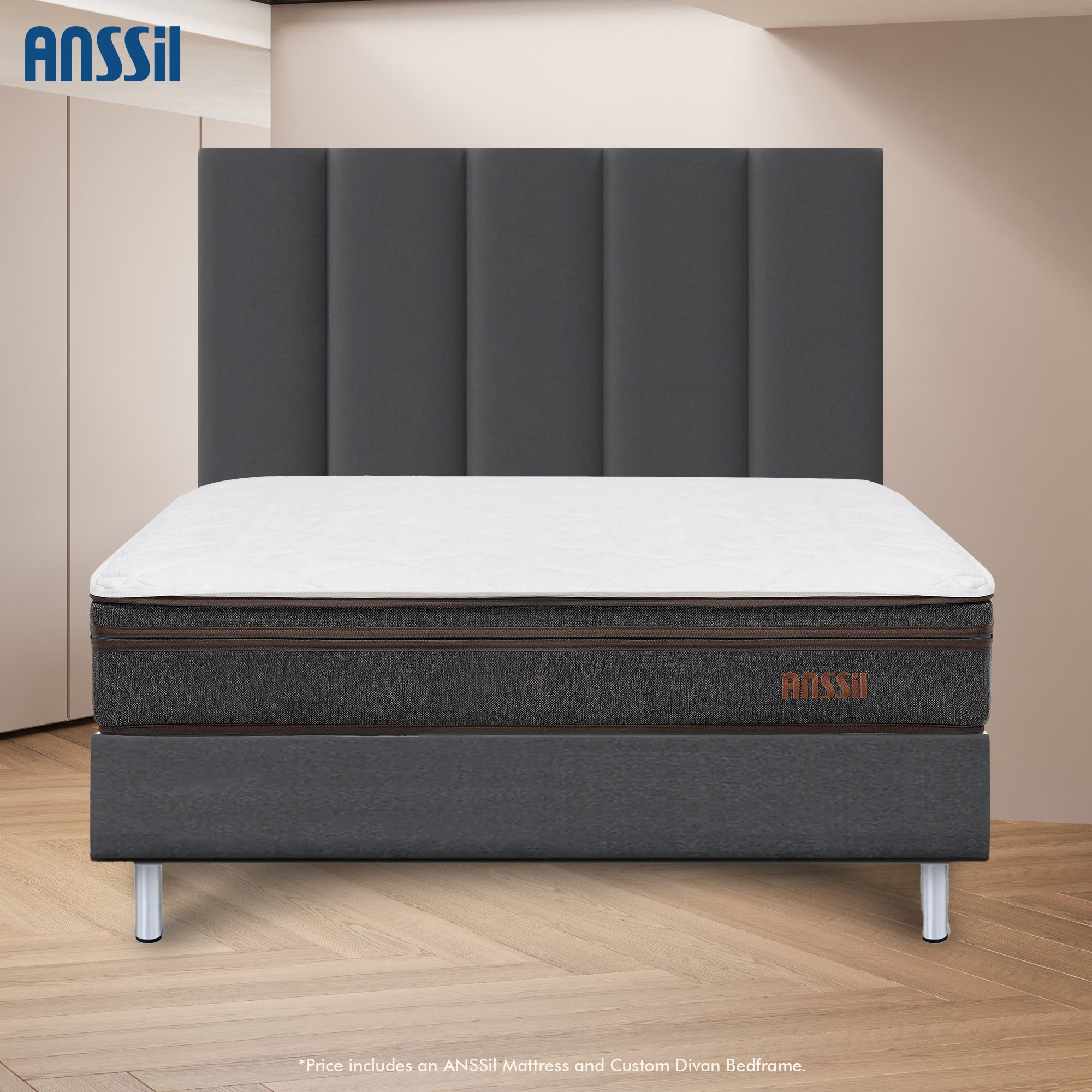Anssil Hybrid Mattress & Custom Divan Bedframe Bundle