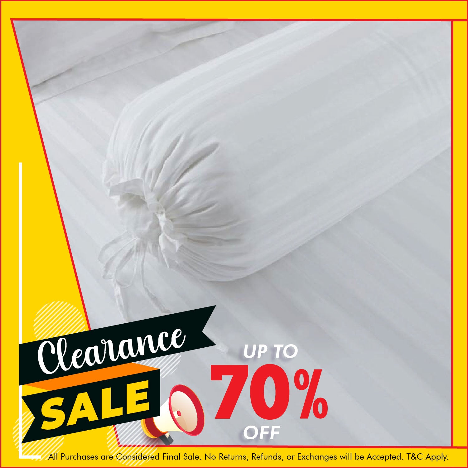 Hotelier Prestigio™ White Sateen Stripe Bolster Case