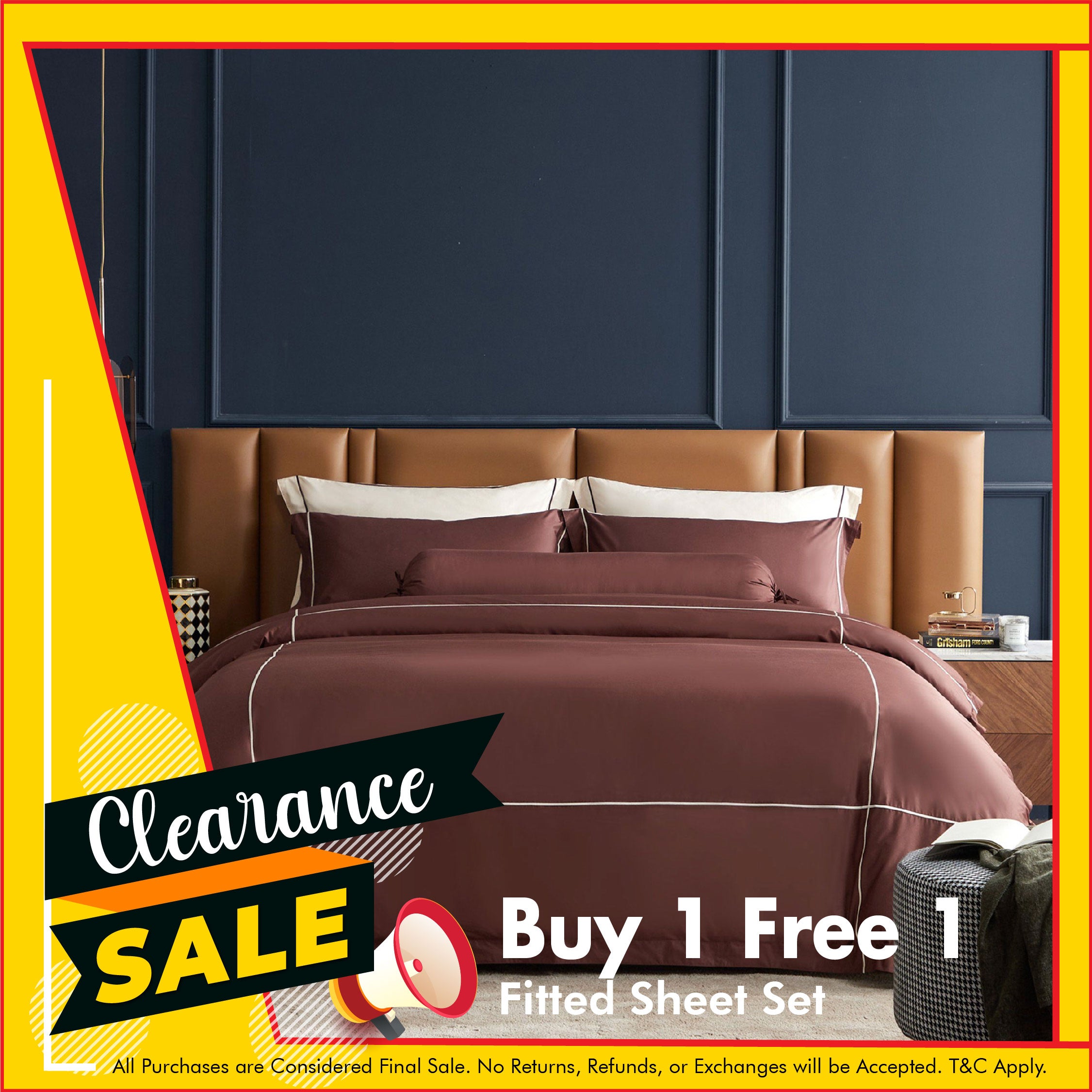 Hotelier Prestigio™ Bruno With Tawny Cross Border Fitted Sheet Set