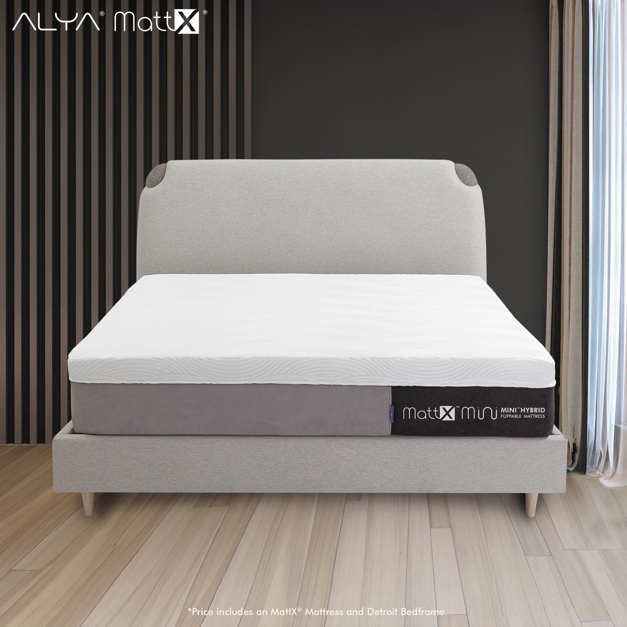 Mini Plus Hybrid Mattress & Detroit Bedframe Bundle