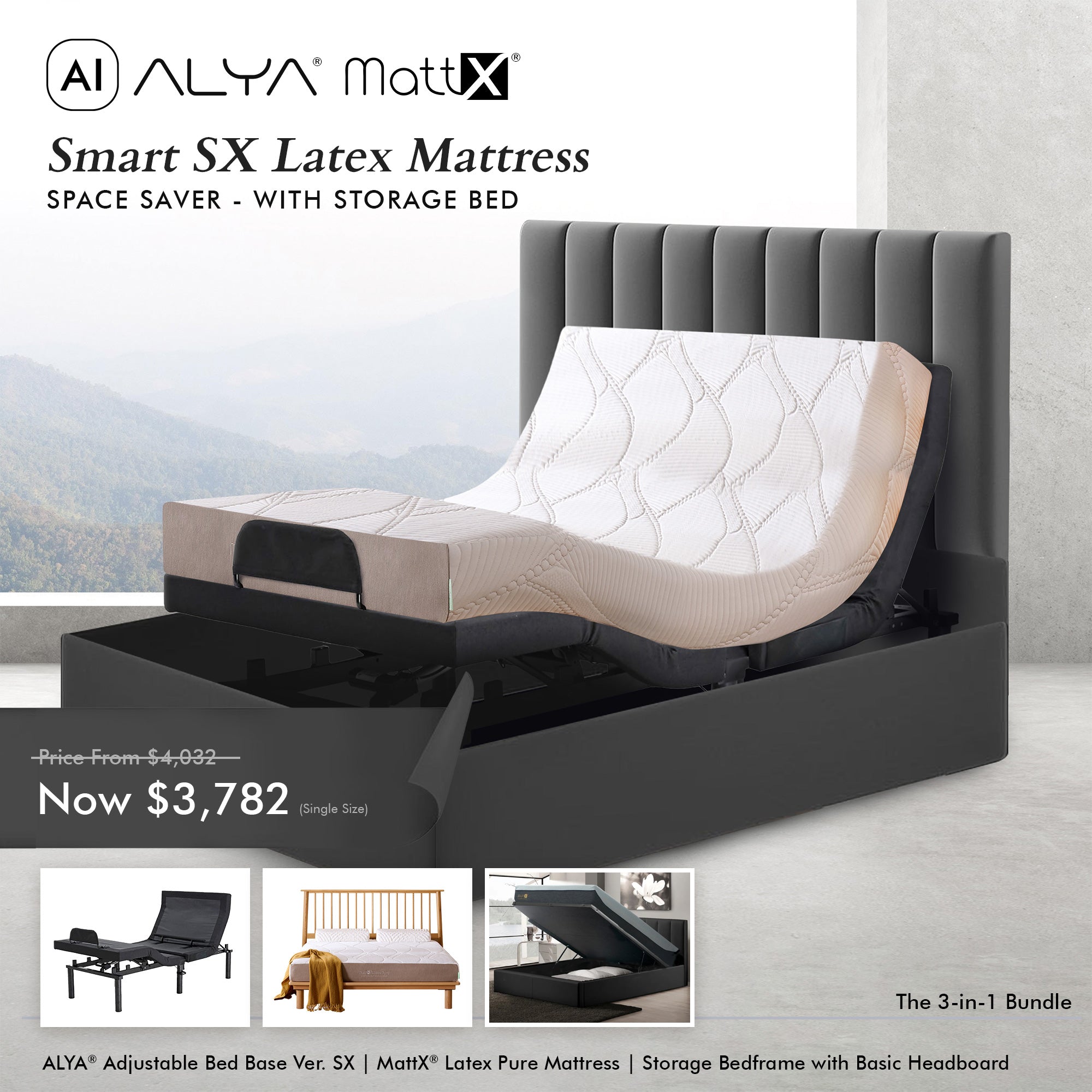 Space Saver Bundle - Smart SX Latex Storage Bed