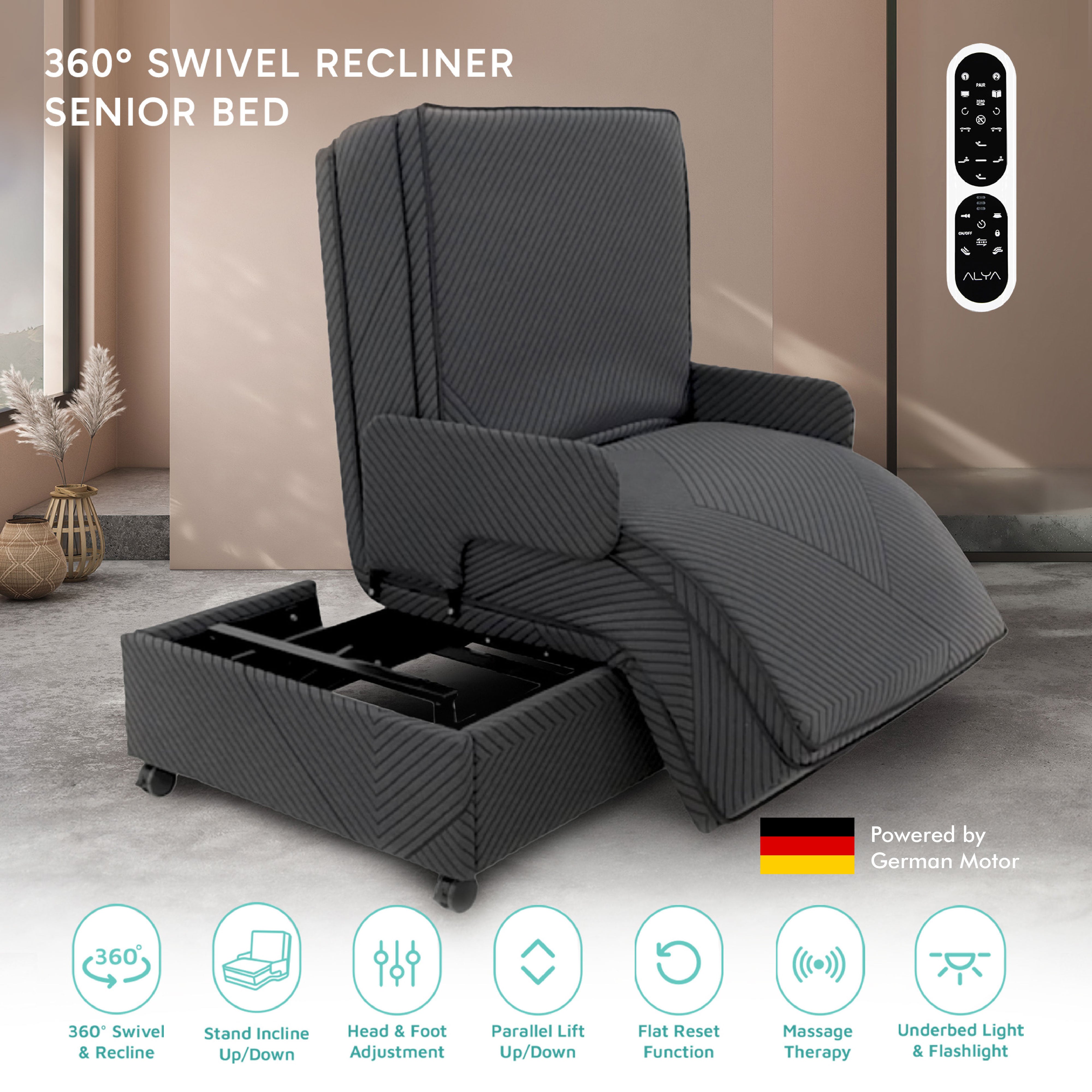 360° Swivel Recliner Senior Bed