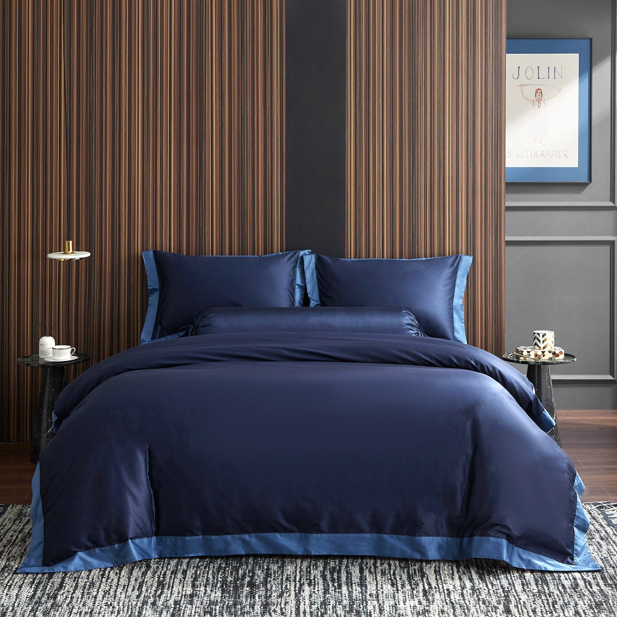 Hotelier Prestigio™ Supima Cotton Royal Azure Fitted Sheet Set - Bedding Affairs