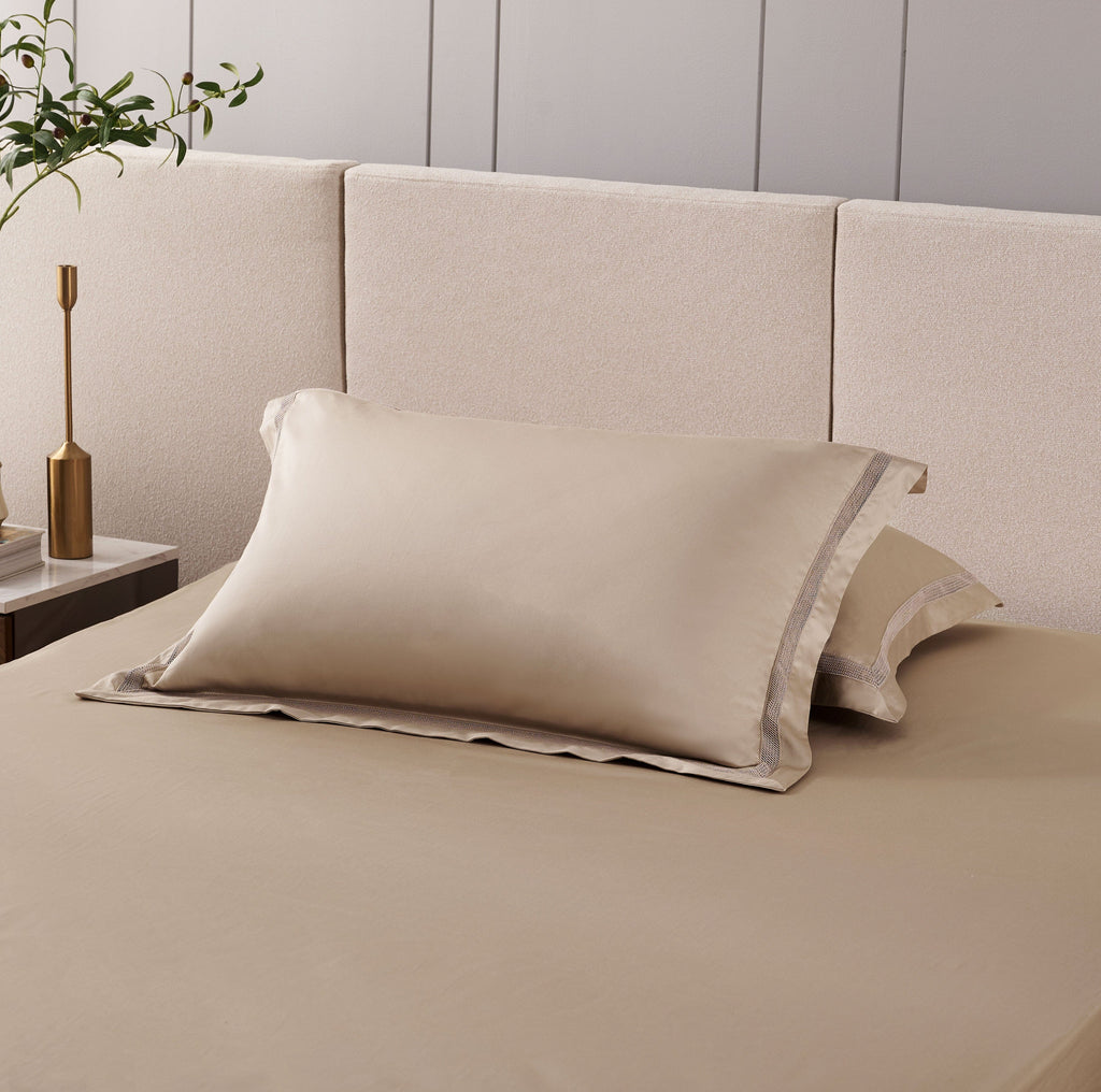 Hotelier Prestigio™ Pale Taupe with Lace Trim Bundle Bed Set - Affairs Living Pte. Ltd.