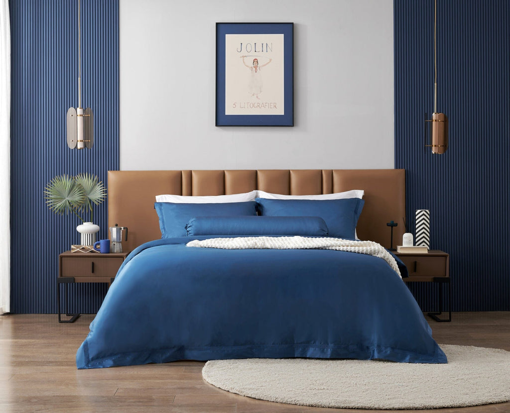 Hotelier Prestigio™ Cerulean Blue with Lace Trim Bundle Bed Set - Bedding Affairs