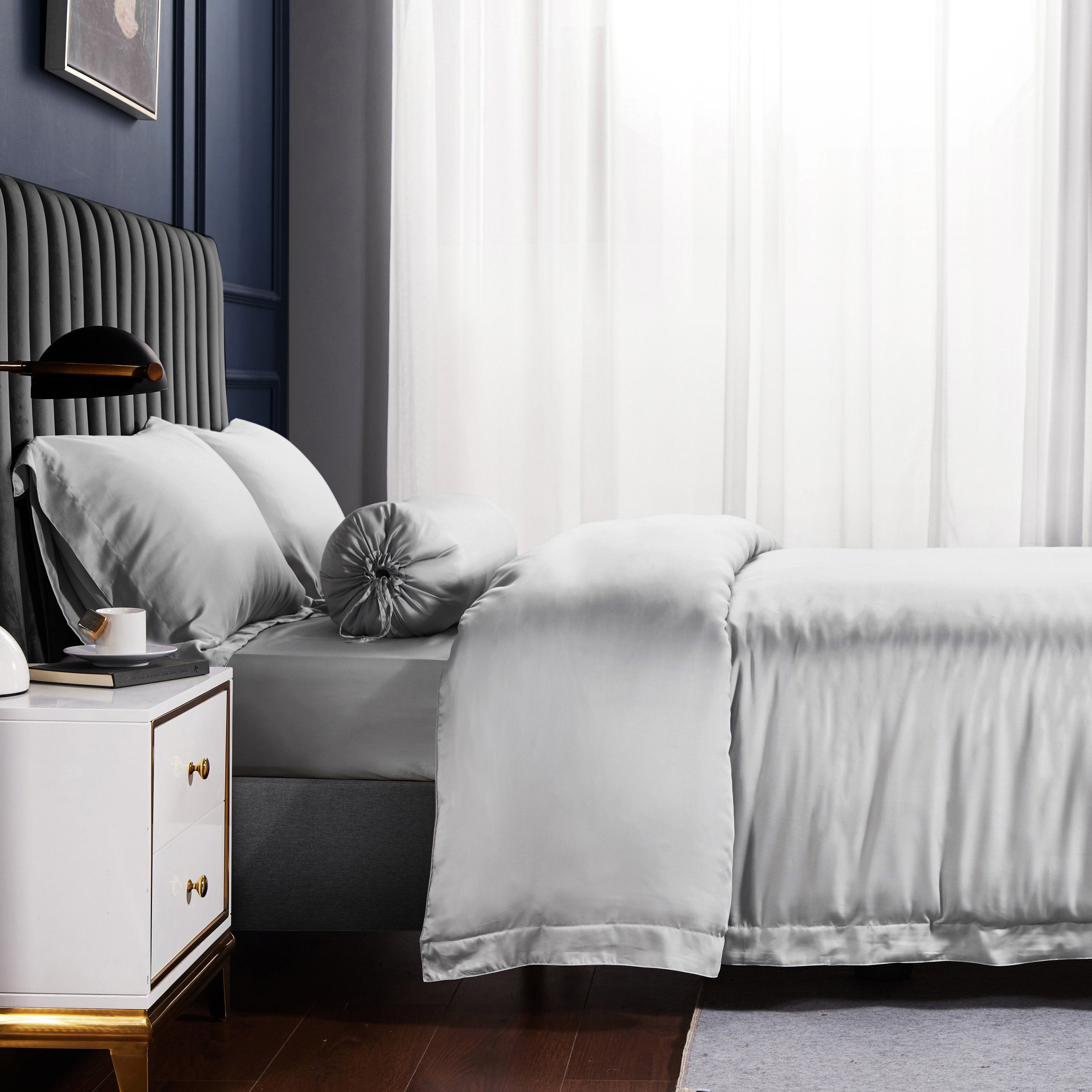 Palais Suite TENCEL™ LF Silvery Grey Quilt Cover - Affairs Living Pte. Ltd.