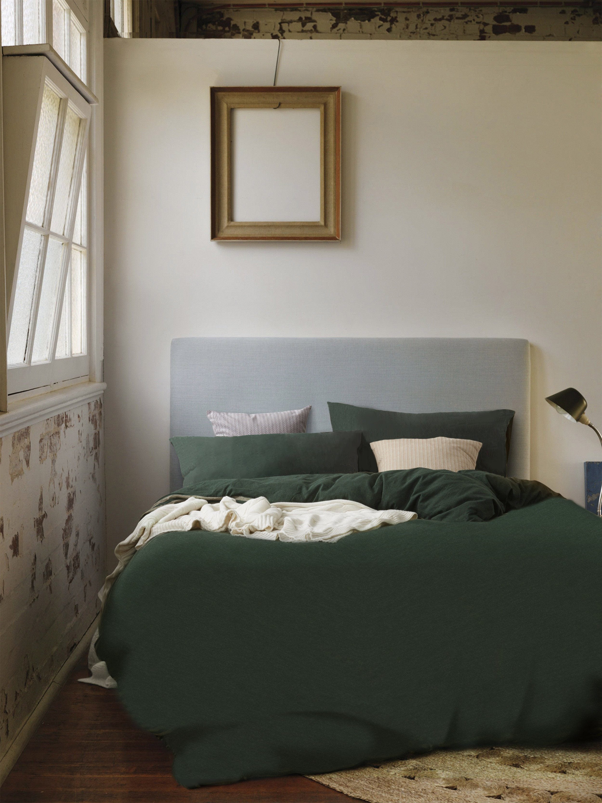 Cotton Pure™ Verde Green Jersey Cotton Fitted Sheet Set - Affairs Living Pte. Ltd.