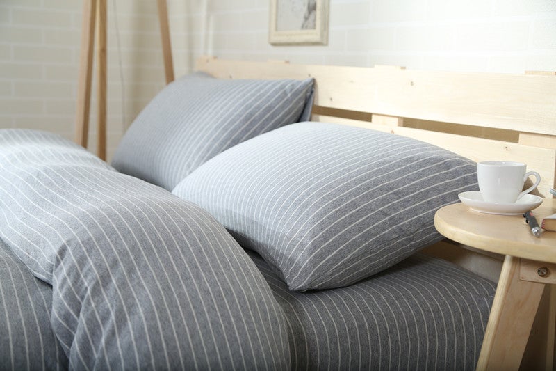 Cotton Pure™ Greyish Stripe Jersey Cotton Pillow Case - Affairs Living Pte. Ltd.