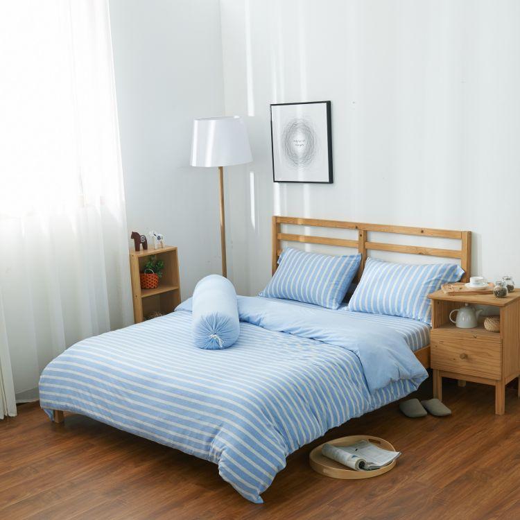 Cotton Pure™ Sky Blue Stripe Jersey Cotton Quilt Cover - Affairs Living Pte. Ltd.