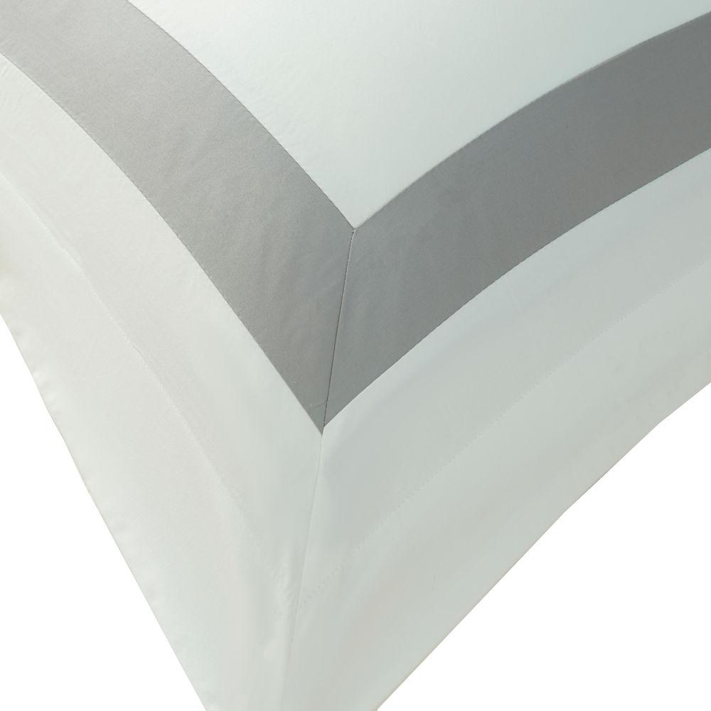 Hotelier Prestigio™ Luxury White Base Grey Border King Sham - Bedding Affairs