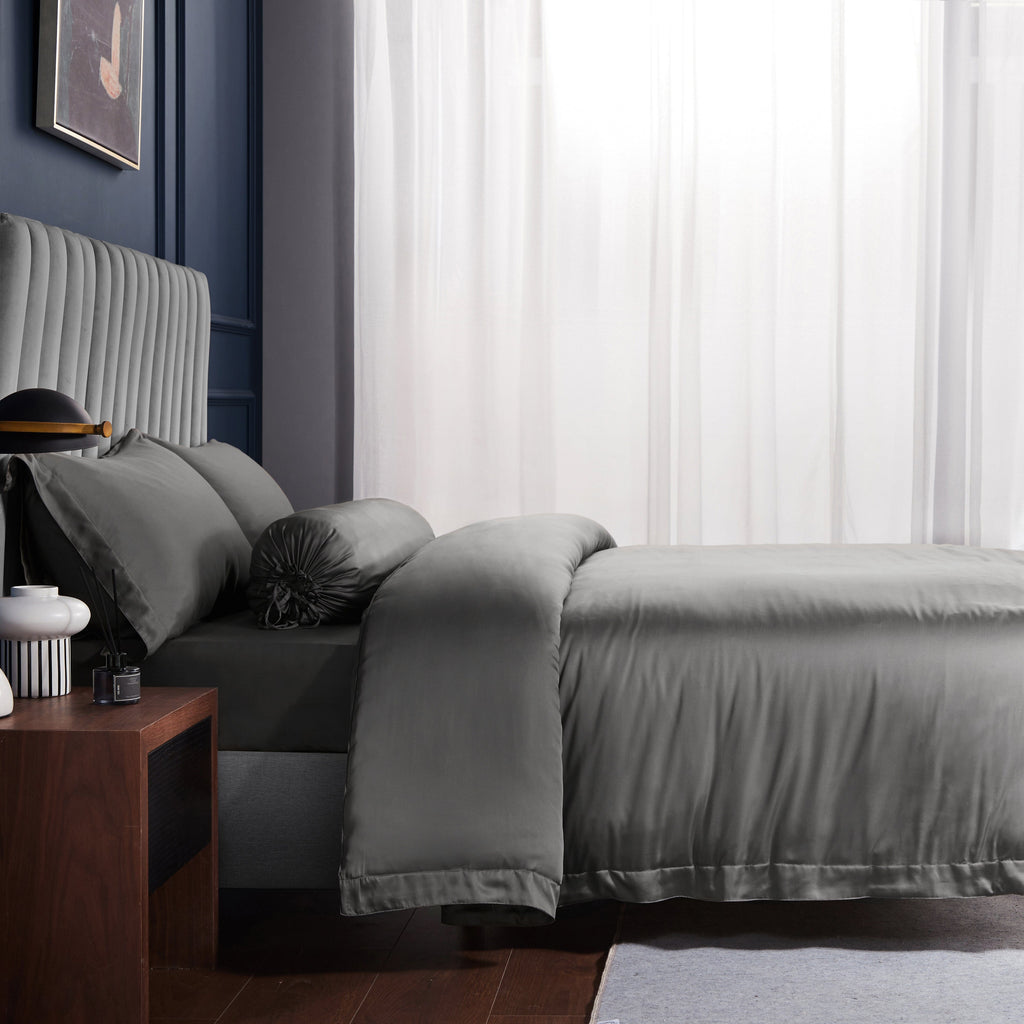 Palais Suite TENCEL™ LF Monsoon Grey Fitted Sheet Set (come with Bolster Case) Fitted Sheet Set Palais Suite™ 