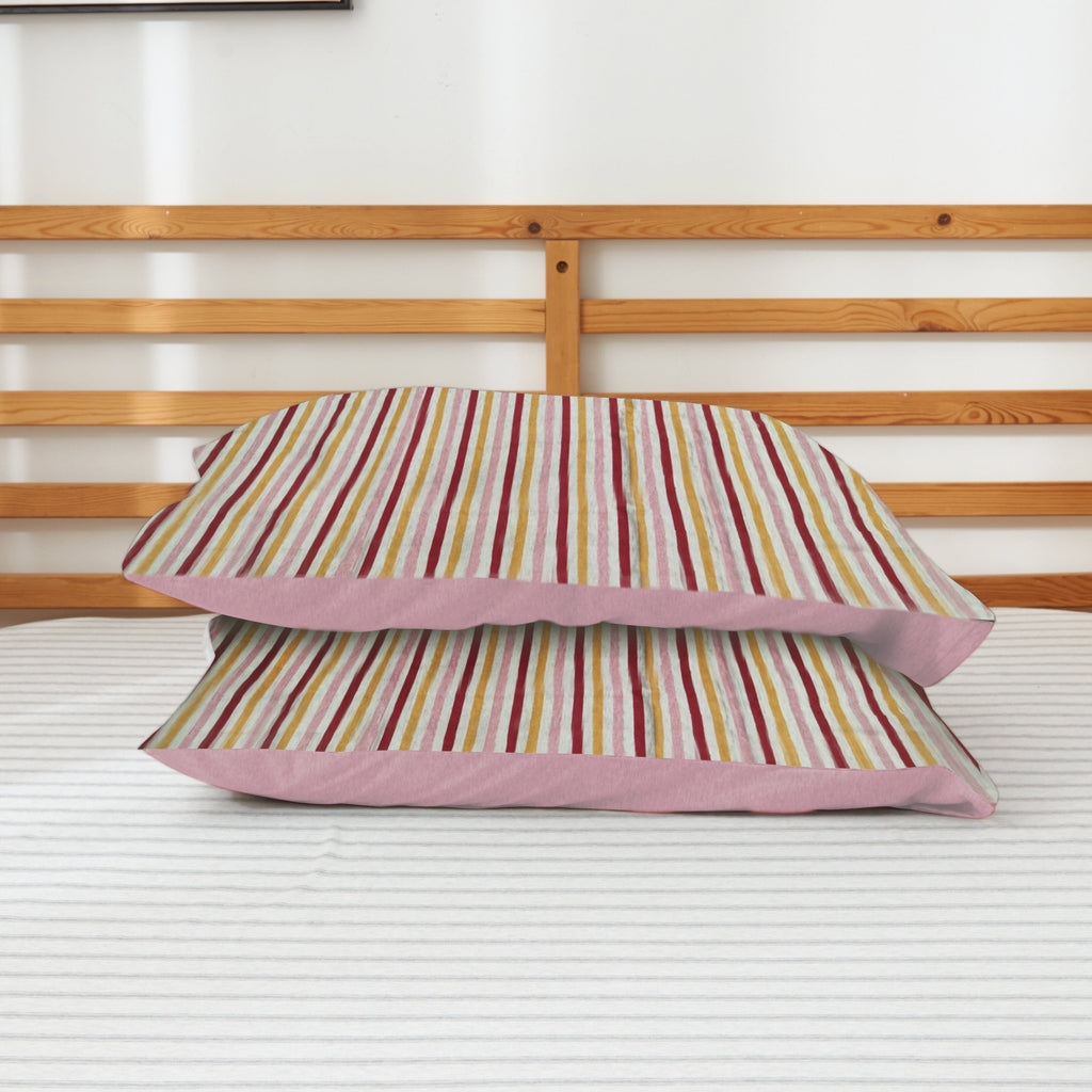 CH Red Yellow Stripes Jersey Cotton Pillow Case Pillow Case Not specified 