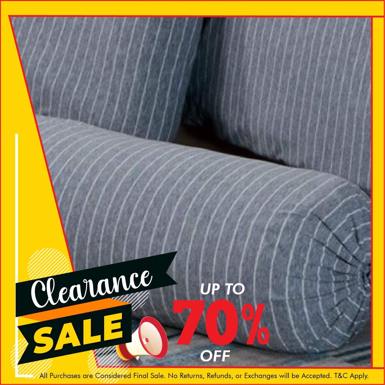 Cotton Pure™ Greyish Stripe Jersey Cotton Bolster Case Bolster Case Cotton Pure™ 