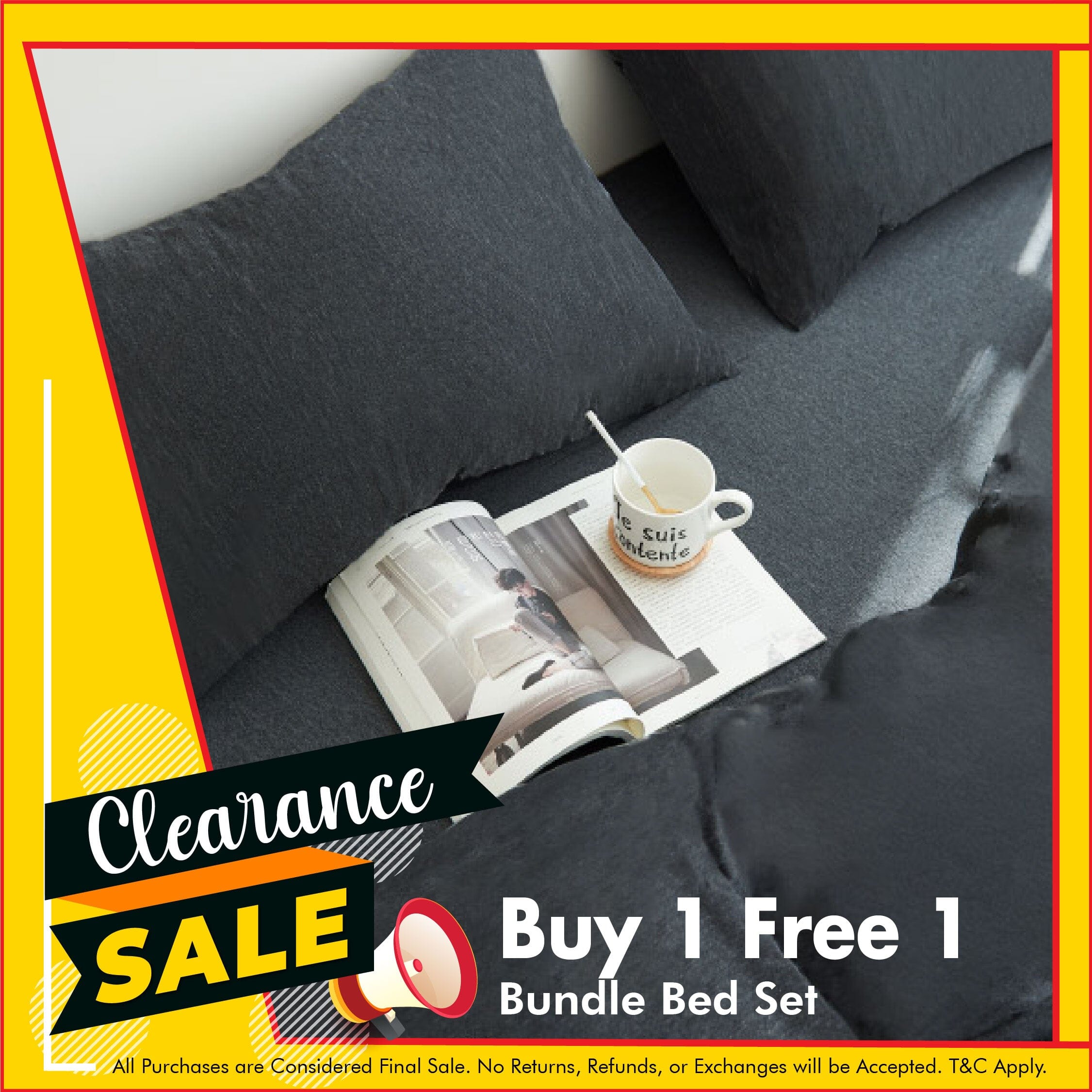 Cotton Pure™ Preto Black Jersey Cotton Bundle Bed Set Bundle Bed Set Cotton Pure™ 