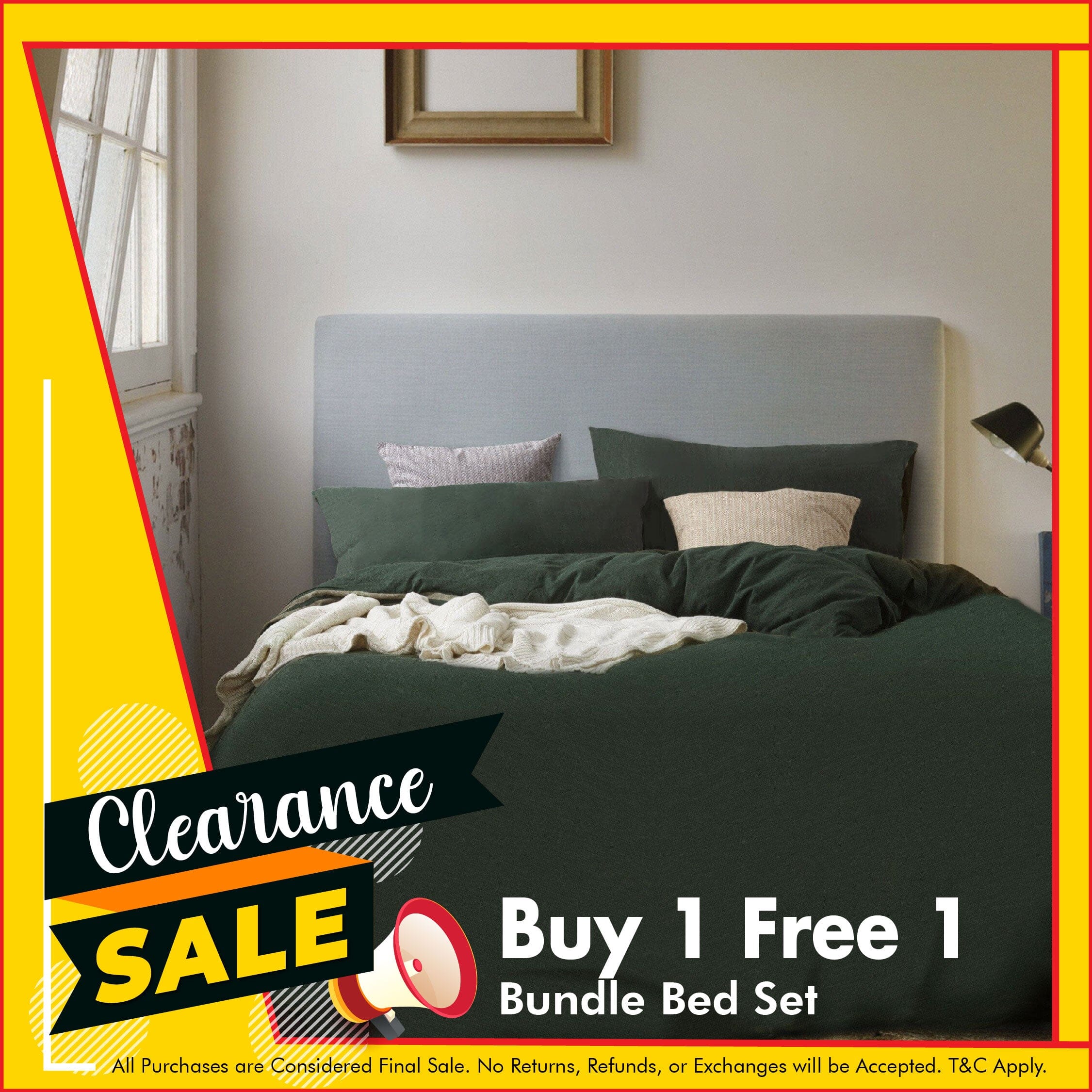 Cotton Pure™ Verde Green Jersey Cotton Bundle Bed Set Bundle Bed Set Cotton Pure™ 