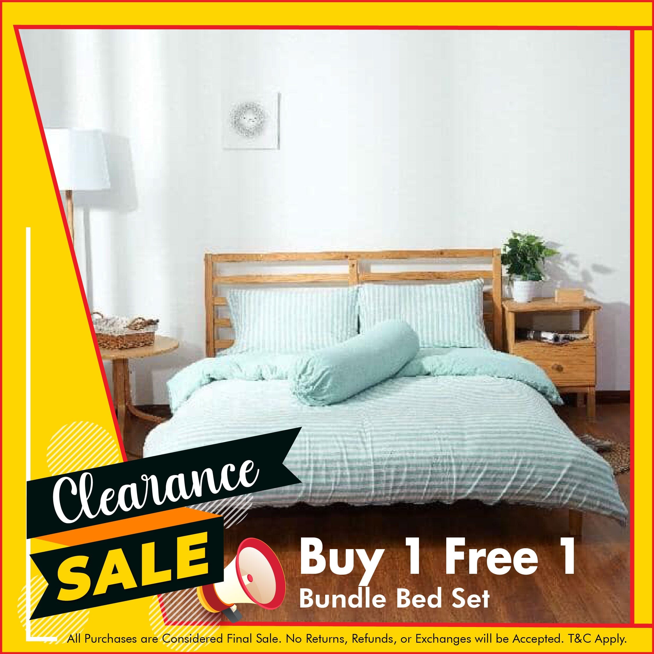 Cotton Pure™ Pale Green Stripe Jersey Cotton Bundle Bed Set Bundle Bed Set Cotton Pure™ 