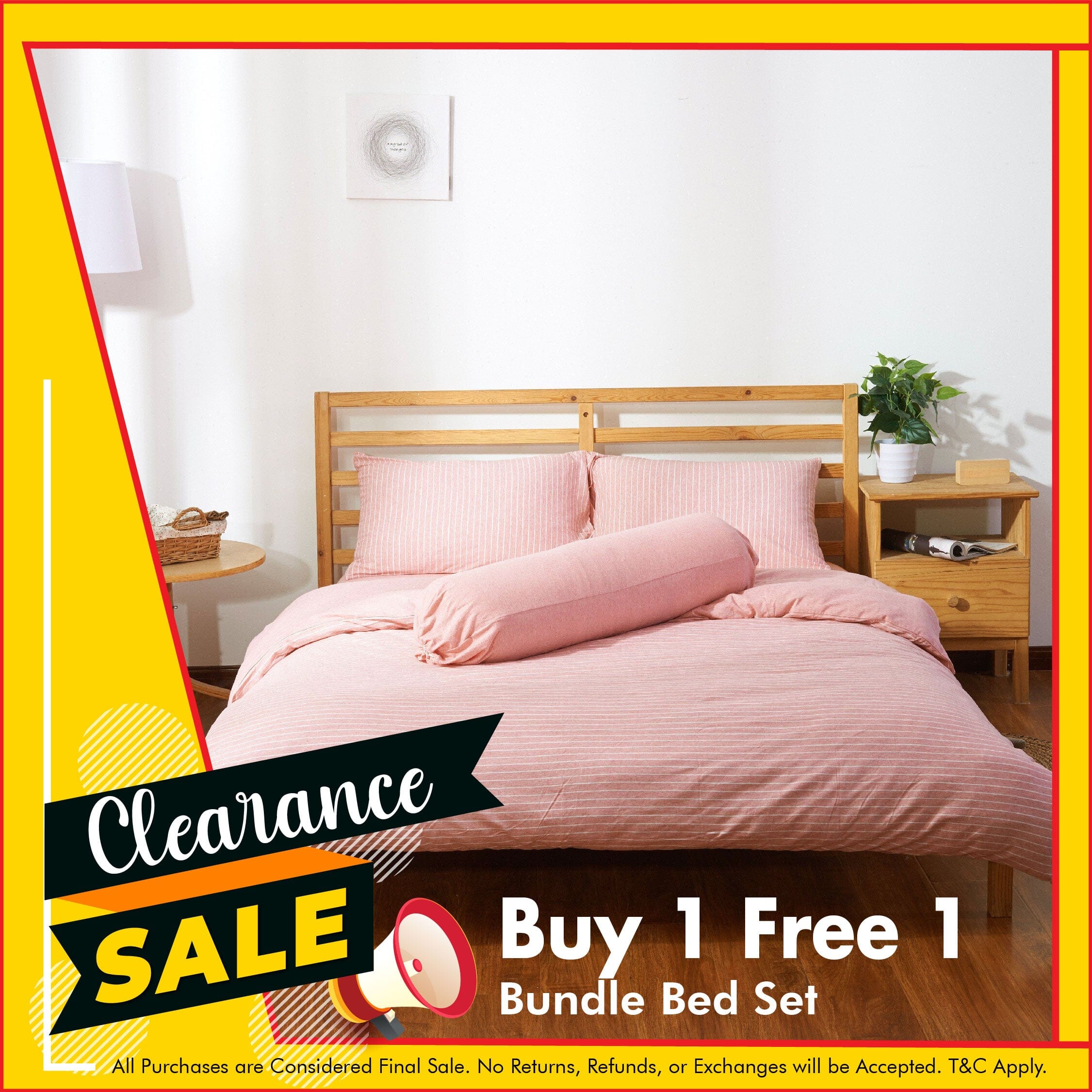Cotton Pure™ Pinky Stripe Jersey Cotton Bundle Bed Set Bundle Bed Set Cotton Pure™ 
