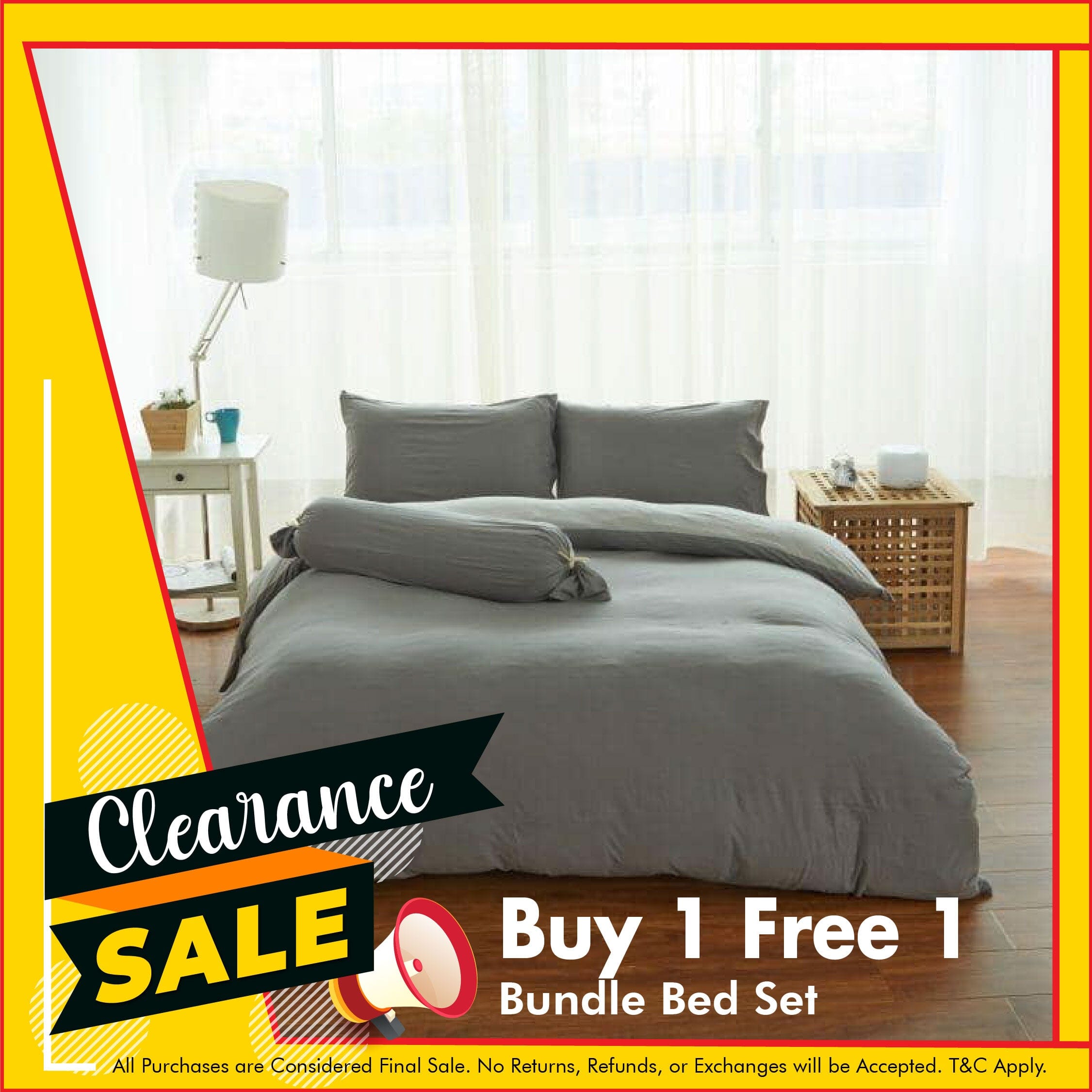Cotton Pure™ Ash Grey Jersey Cotton Bundle Bed Set Bundled Bed Set Cotton Pure™ 