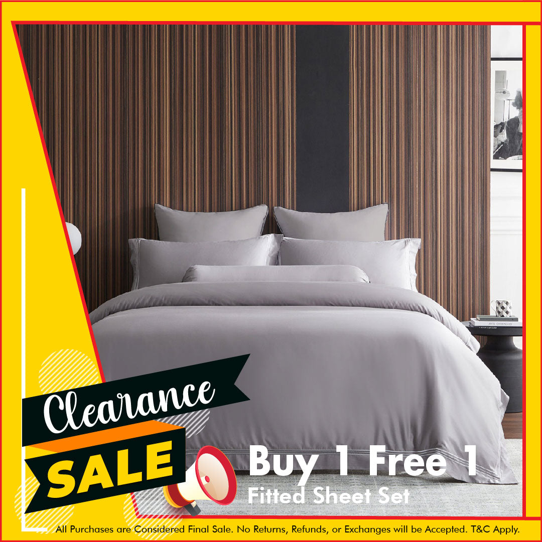 Hotelier Prestigio™ Ashlyn With Grey Border Fitted Sheet Set