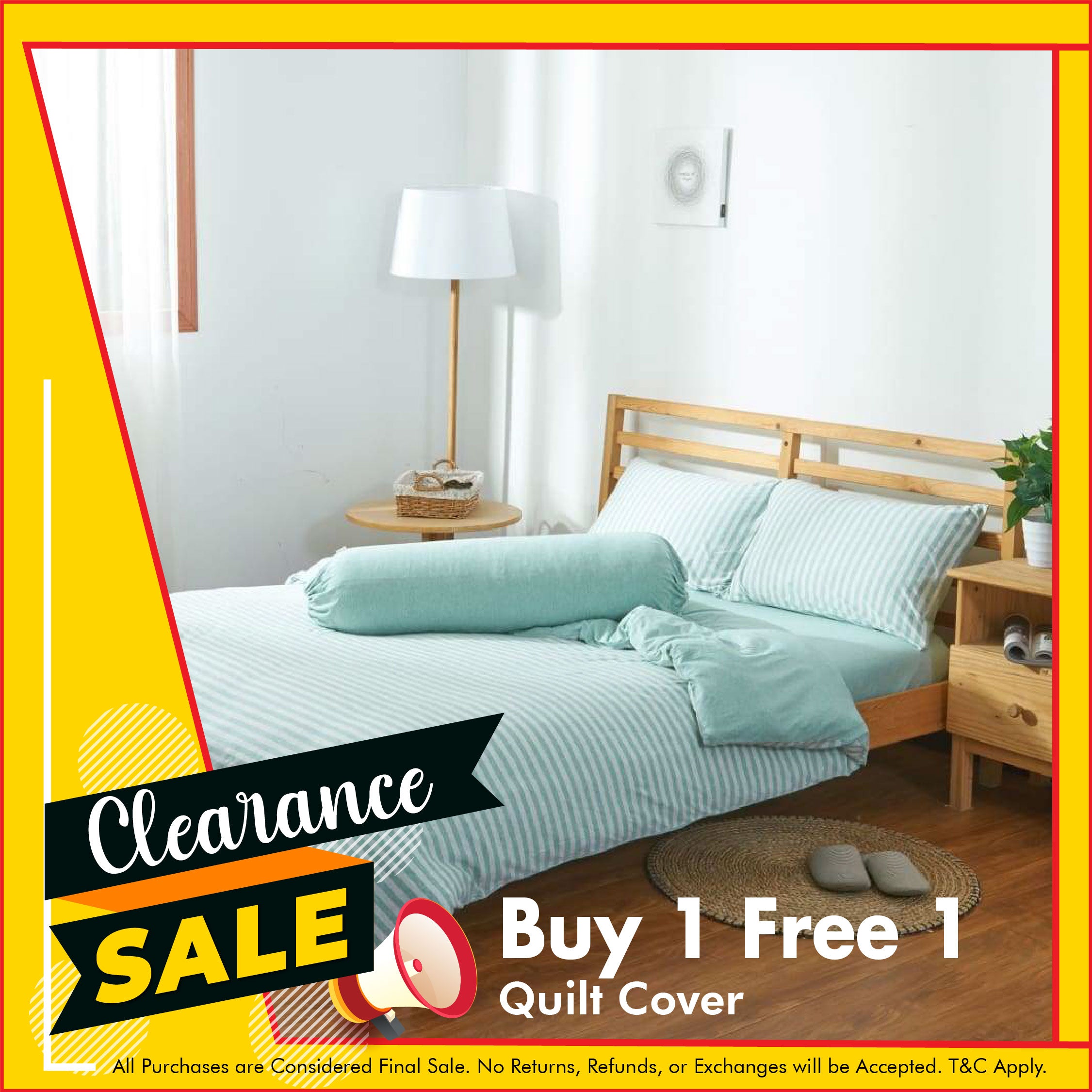 Cotton Pure™ Pale Green Stripe Jersey Cotton Quilt Cover