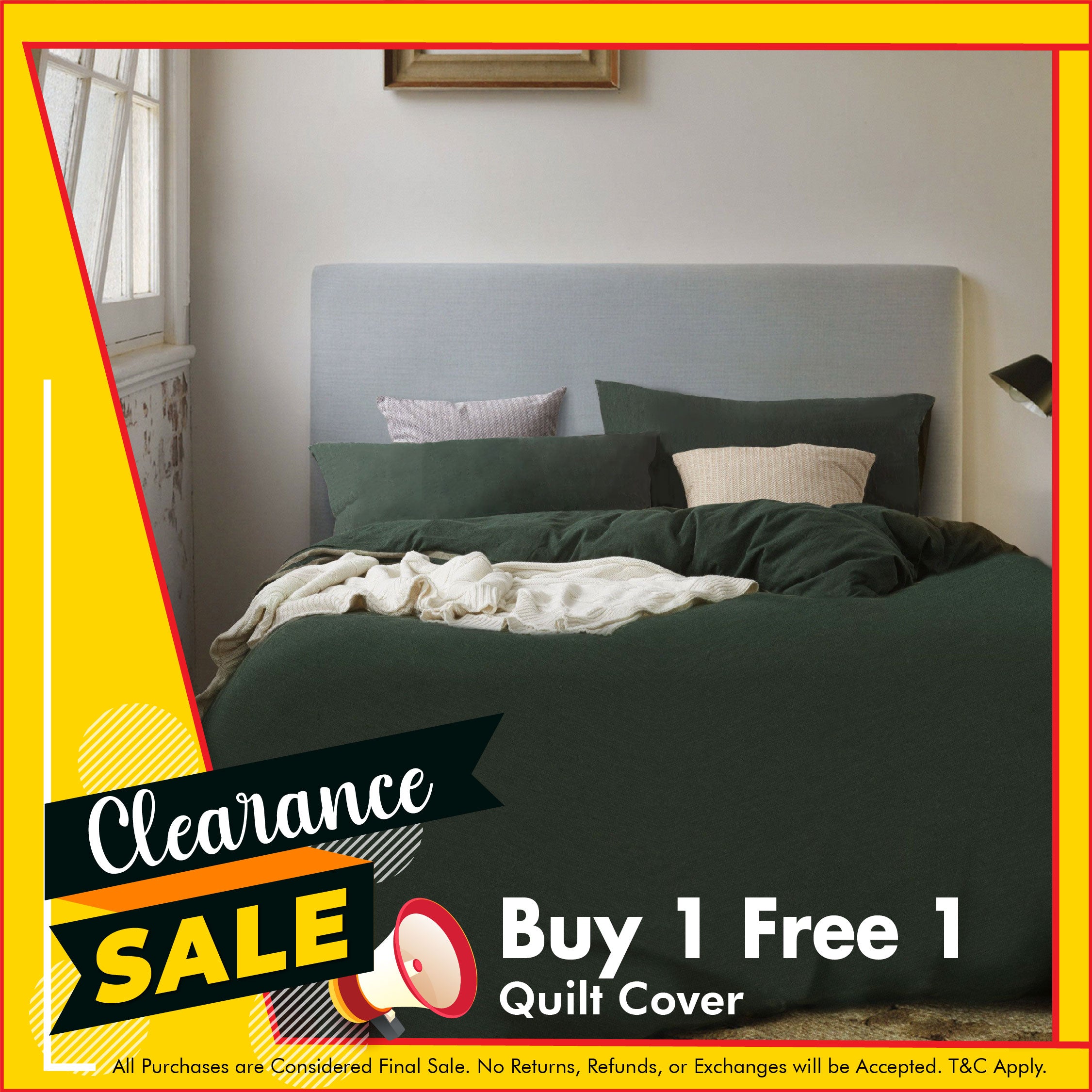 Cotton Pure™ Verde Green Jersey Cotton Quilt Cover
