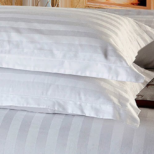 Hotelier Prestigio™ White Sateen Stripe Bundle Bed Set Fitted Sheet Hotelier Prestigio™ 