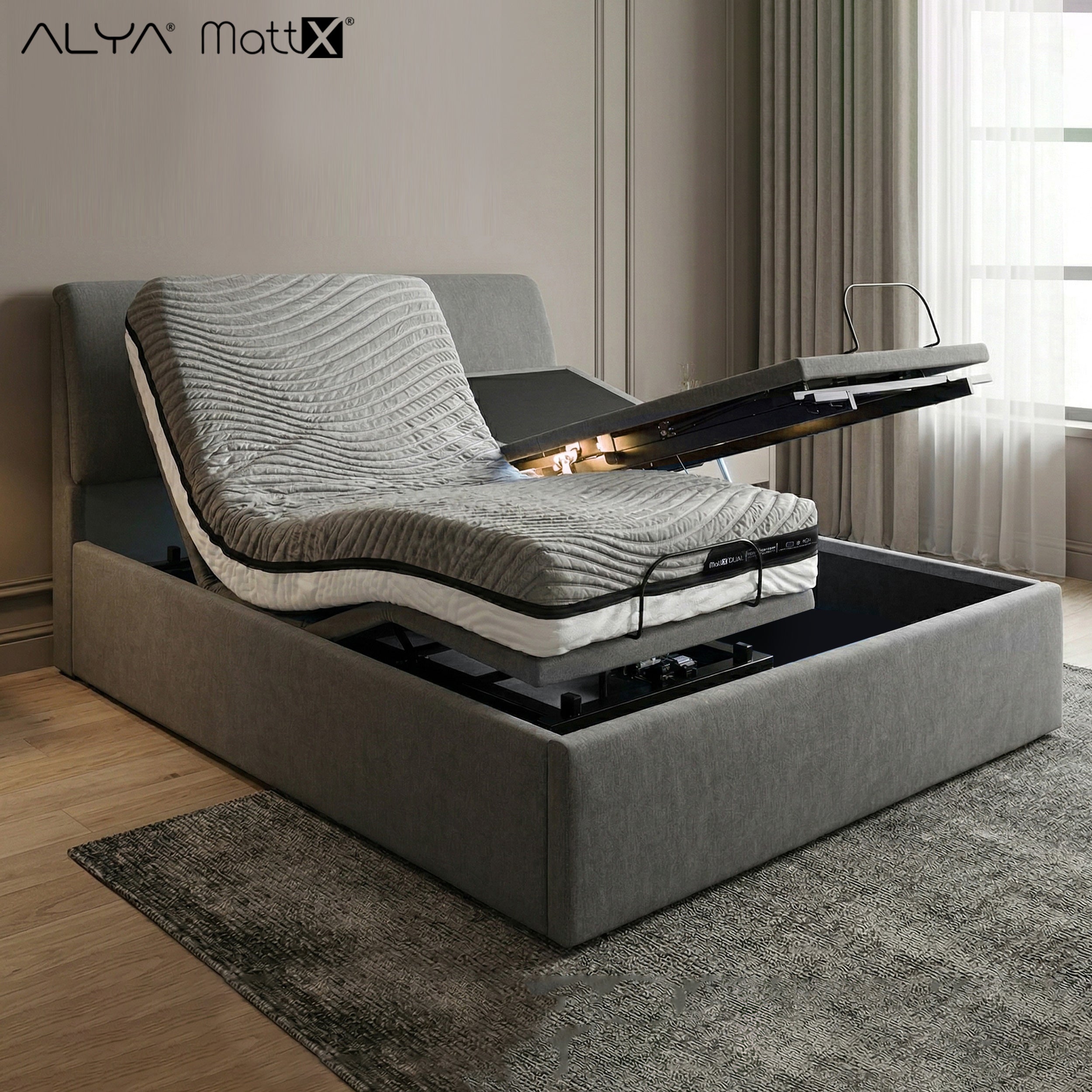 Dual Mattress Motorised Storage Bedframe Bundle