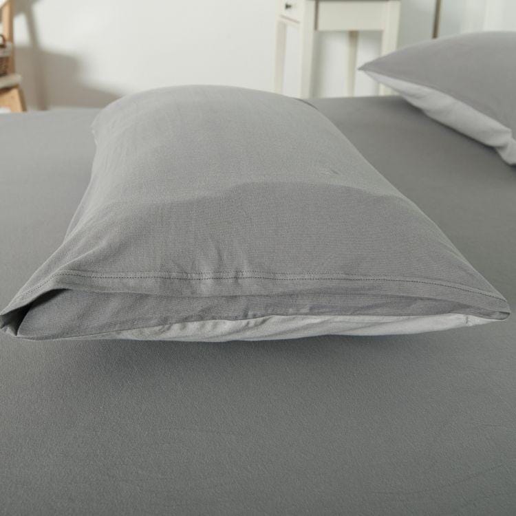 Cotton Pure™ Ash Grey Jersey Cotton Bundle Bed Set Bundled Bed Set Cotton Pure™ 