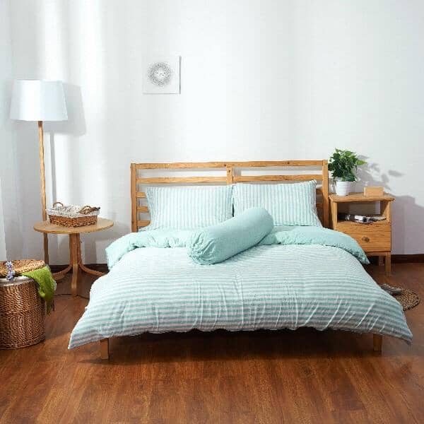 Cotton Pure™ Pale Green Stripe Jersey Cotton Bundle Bed Set Bundle Bed Set Cotton Pure™ 
