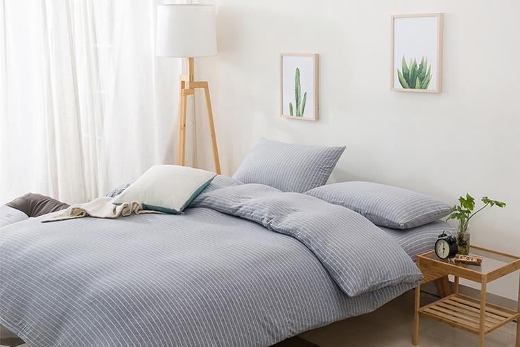 Cotton Pure™ Greyish Stripe Jersey Cotton Bundle Bed Set Bundle Bed Set Cotton Pure™ 