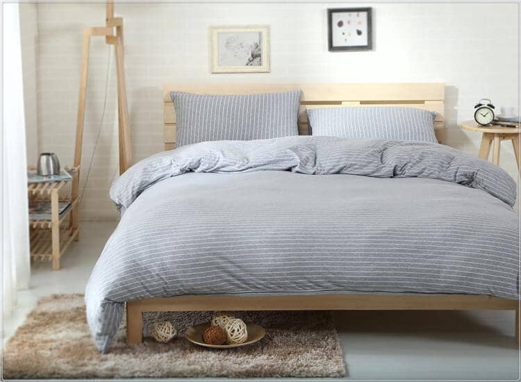 Cotton Pure™ Greyish Stripe Jersey Cotton Bundle Bed Set Bundle Bed Set Cotton Pure™ 