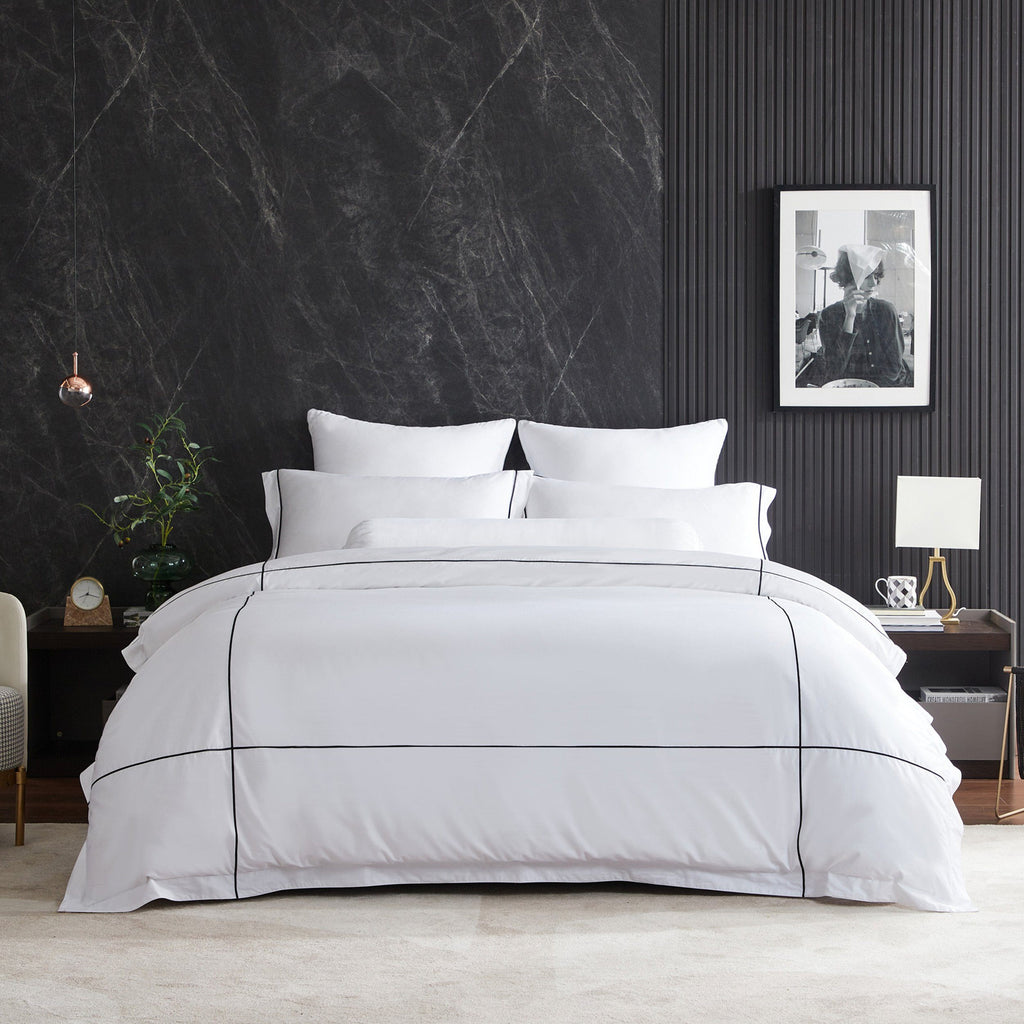 Hotelier Prestigio™ Alvar With Black Cross Border Fitted Sheet Set - Affairs Living Pte. Ltd.