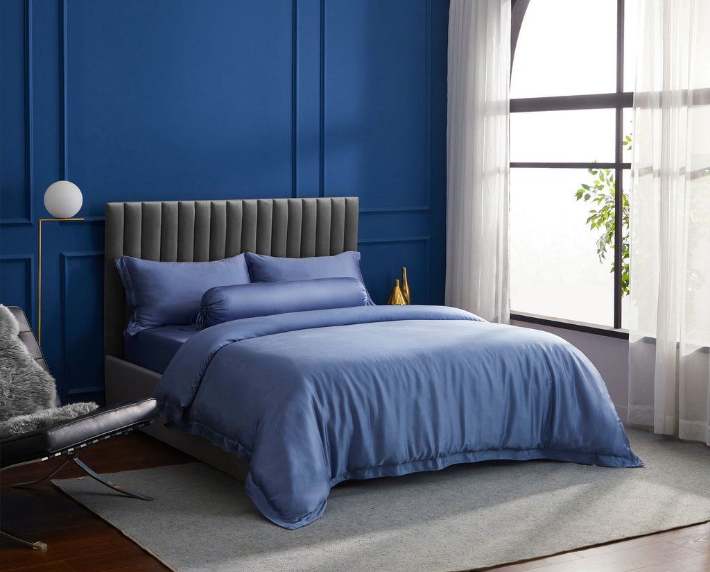 Palais Suite TENCEL™ LF Pervenche Blue Fitted Sheet Set - Affairs Living Pte. Ltd.