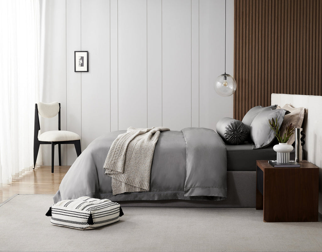 Hotelier Prestigio™ Friar Grey with Lace Trim Bundle Bed Set - Bedding Affairs