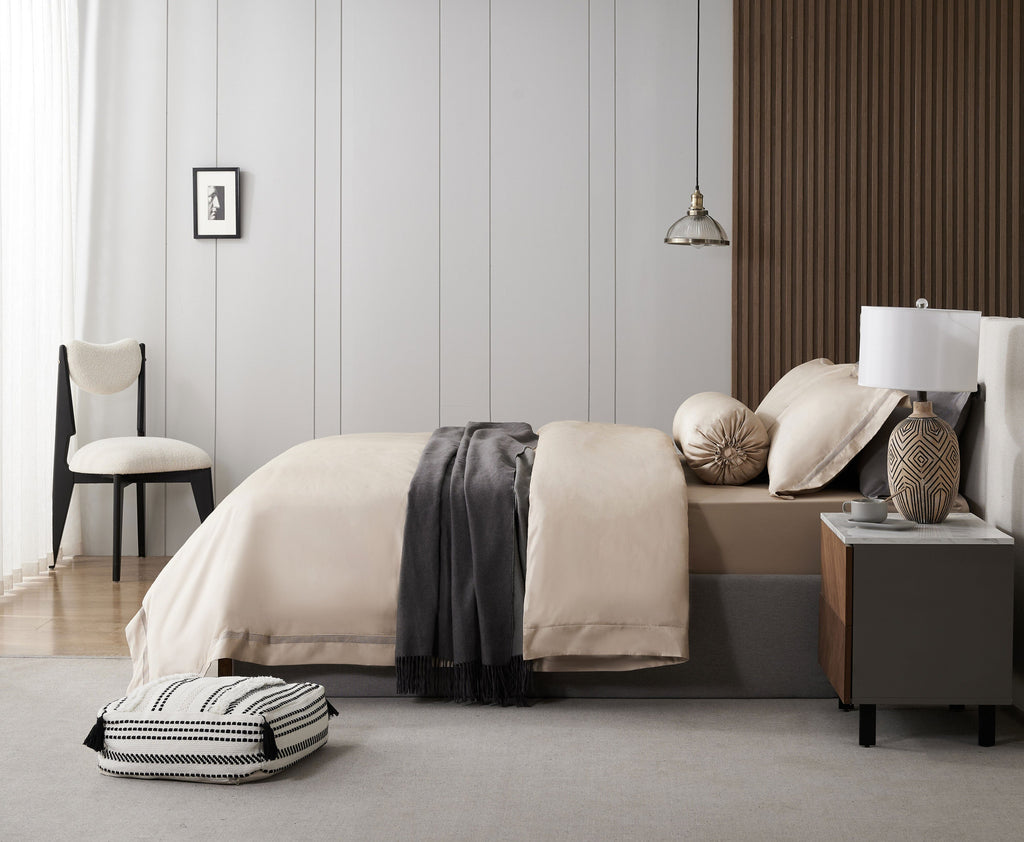 Hotelier Prestigio™ Pale Taupe with Lace Trim Bundle Bed Set - Affairs Living Pte. Ltd.