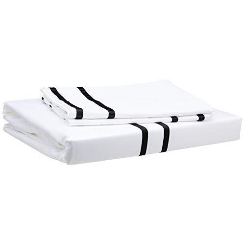 Hotelier Prestigio™ Black Grosgrain Border Fitted Sheet Set - Affairs Living Pte. Ltd.