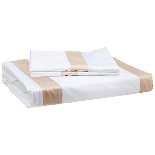 Hotelier Prestigio™ Luxury White Base Champagne Border Fitted Sheet Set - Affairs Living Pte. Ltd.