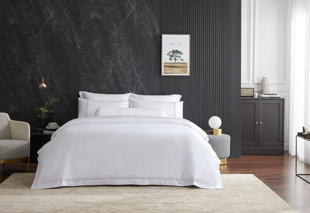Hotelier Prestigio™ Lucent White With Grey Lines Quilt Cover - Affairs Living Pte. Ltd.