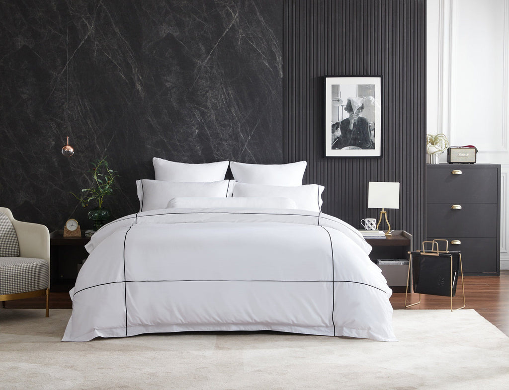 Hotelier Prestigio™ Alvar With Black Cross Border Pillow Case - Affairs Living Pte. Ltd.