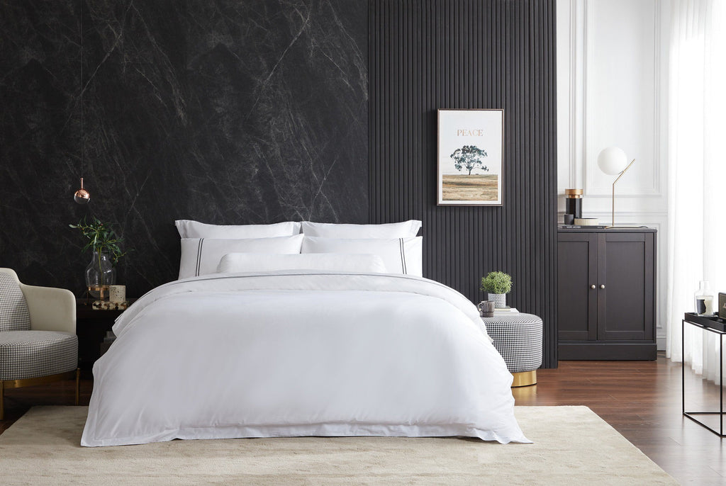 Hotelier Prestigio™ Lucent White With Black Lines Quilt Cover - Affairs Living Pte. Ltd.