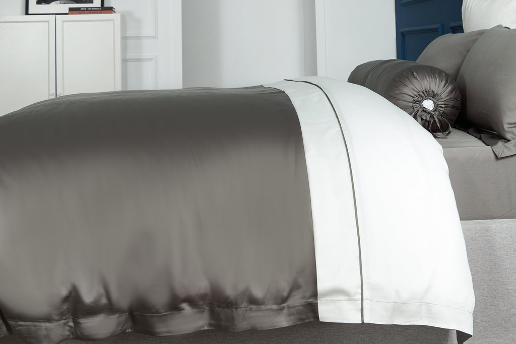 Palais Suite TENCEL™ LF Steel Gray Fitted Sheet Set - Affairs Living Pte. Ltd.