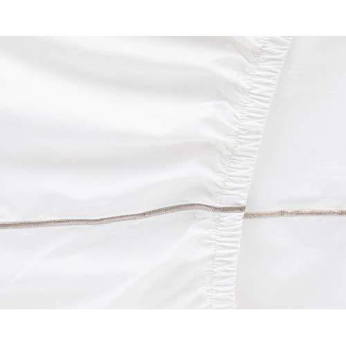 Hotelier Prestigio™ Silver Check Embroidery Fitted Sheet Set - Affairs Living Pte. Ltd.