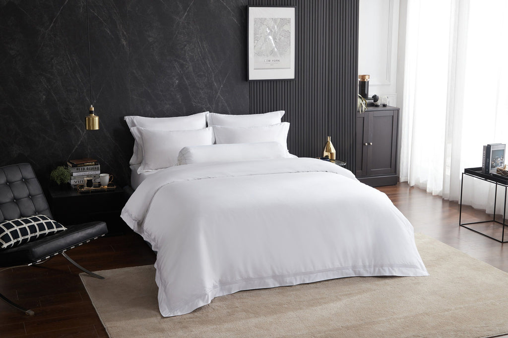 Hotelier Prestigio™ Lucent White With Grey Border Quilt Cover - Affairs Living Pte. Ltd.