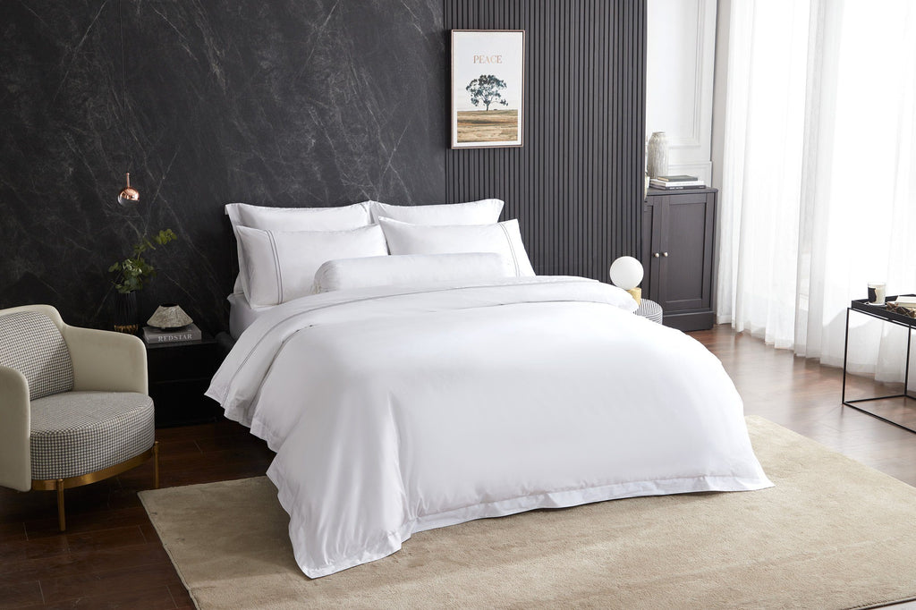 Hotelier Prestigio™ Lucent White With Grey Lines Quilt Cover - Affairs Living Pte. Ltd.