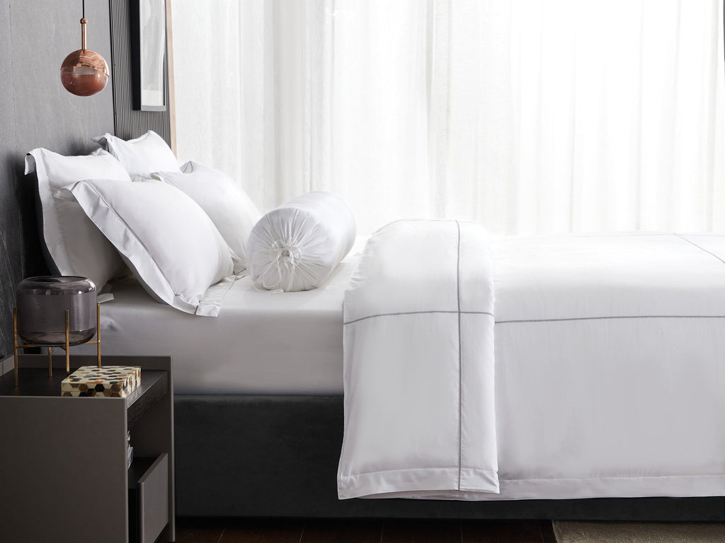 Hotelier Prestigio™ Alvar With Grey Cross Border Quilt Cover - Affairs Living Pte. Ltd.