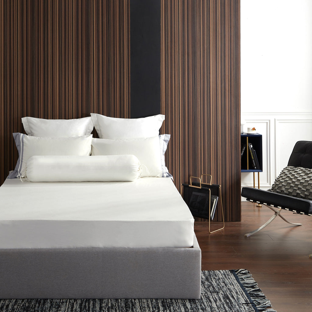 Hotelier Prestigio™ Supima Cotton Silk White Stripe Bolster Case - Affairs Living Pte. Ltd.
