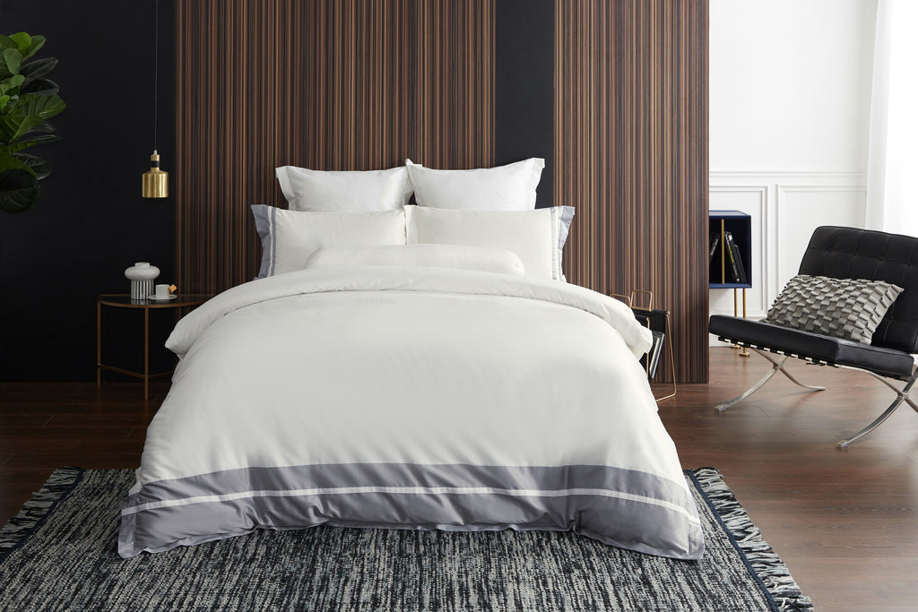 Hotelier Prestigio™ Supima Cotton Silk White Stripe Bolster Case - Affairs Living Pte. Ltd.