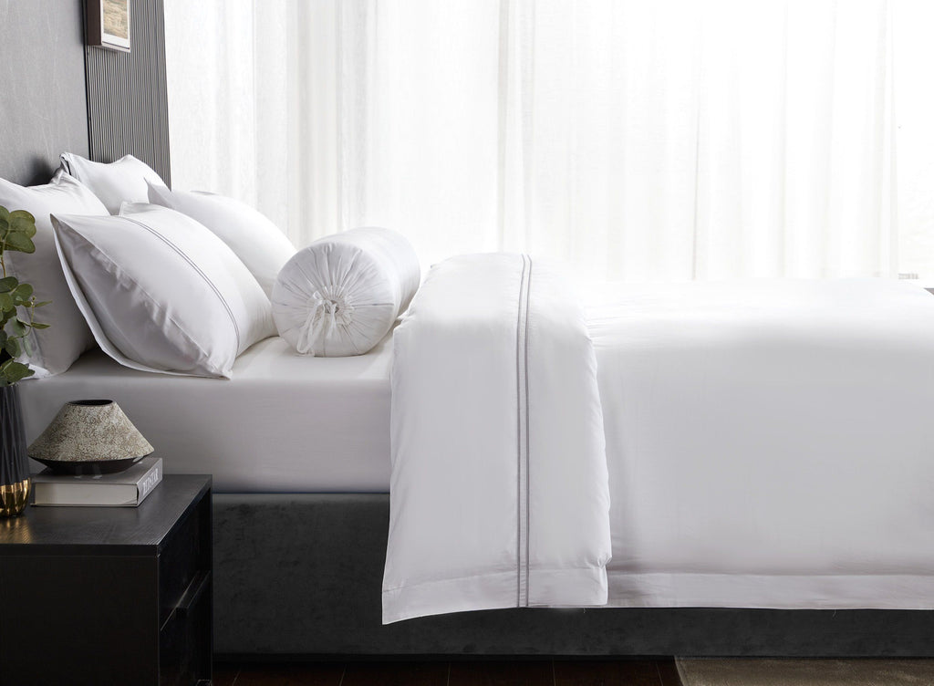 Hotelier Prestigio™ Lucent White With Grey Lines Quilt Cover - Affairs Living Pte. Ltd.