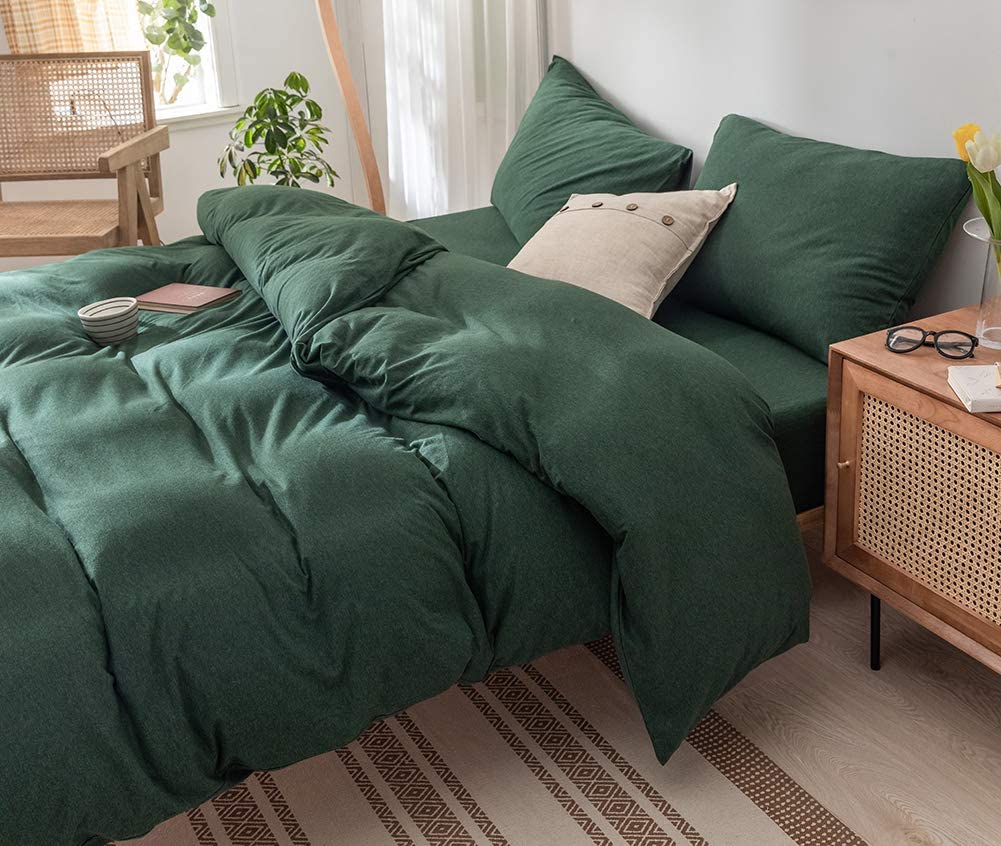 Cotton Pure™ Verde Green Jersey Cotton Quilt Cover - Affairs Living Pte. Ltd.