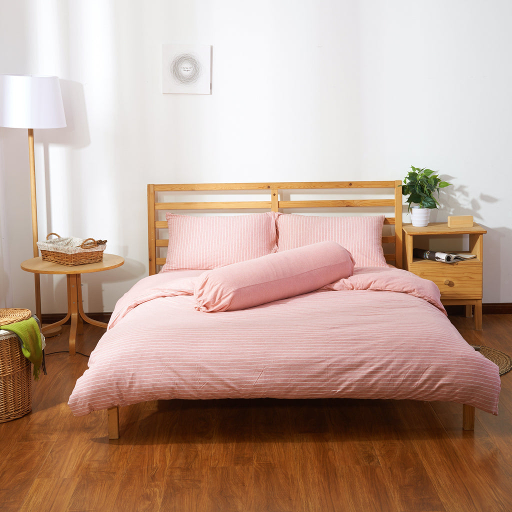 Cotton Pure™ Pinky Stripe Jersey Cotton Fitted Sheet Set - Affairs Living Pte. Ltd.